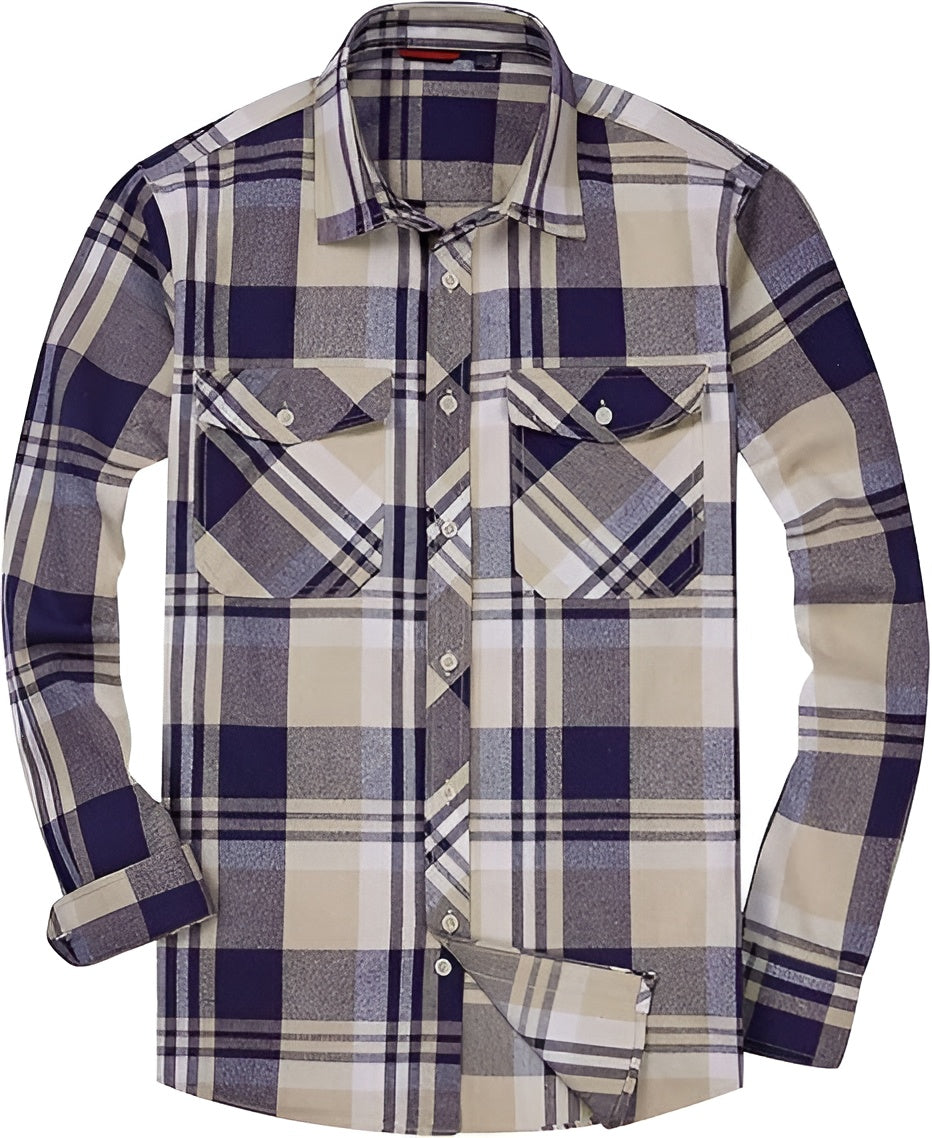Icone™ CheckeredLongsleeves: Klassieke Casual Knoop-Beneden Geruite Mouwen