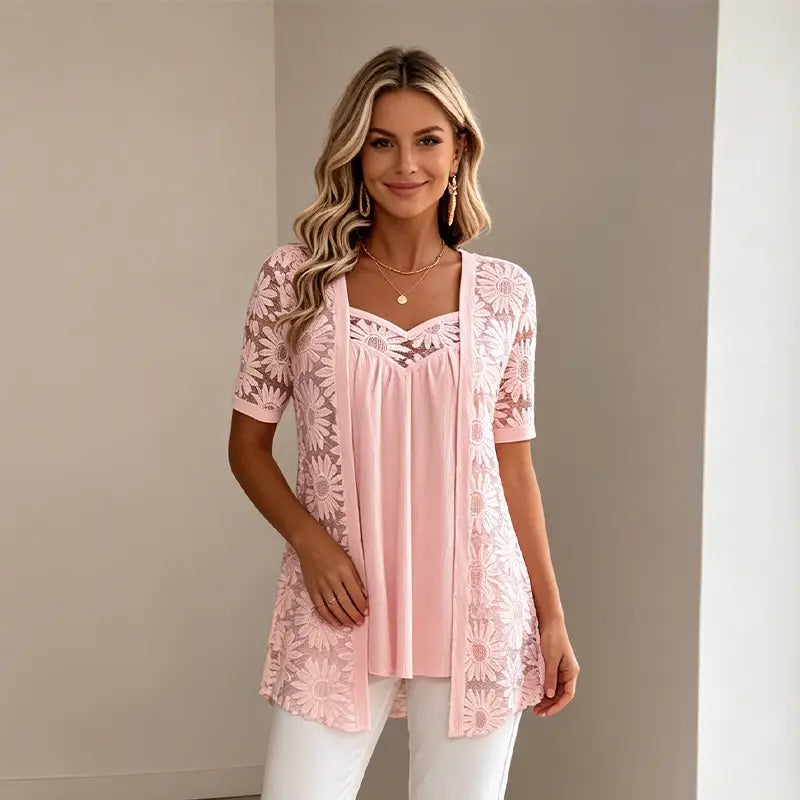 Icone™ LayeredBlouse: Vrouwen Elegante Verfijnde Casual Gelaagde Blouse