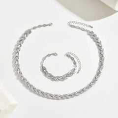 Jewelance™ FashionJewelry: Luxe Wilgen-Geïnspireerd Armband En Ketting Mode Sieraden Set