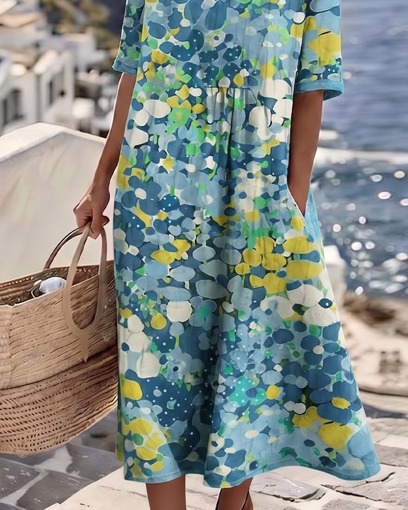 Icone™ PocketDress: Casual Vloeiende Losse Gedrukte Pocket Dress