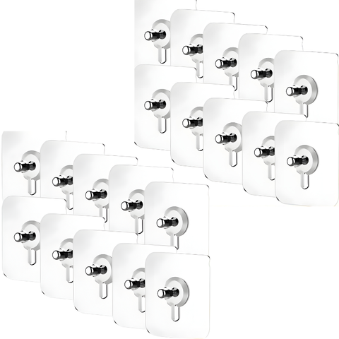 GlideHold® TransparentHook: Zwaar Plicht Boorvrije Montage Transparant Haak