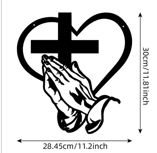 SpiritualDecor - Elegant Huis Hangend Kruis Hart Spiritueel Decor