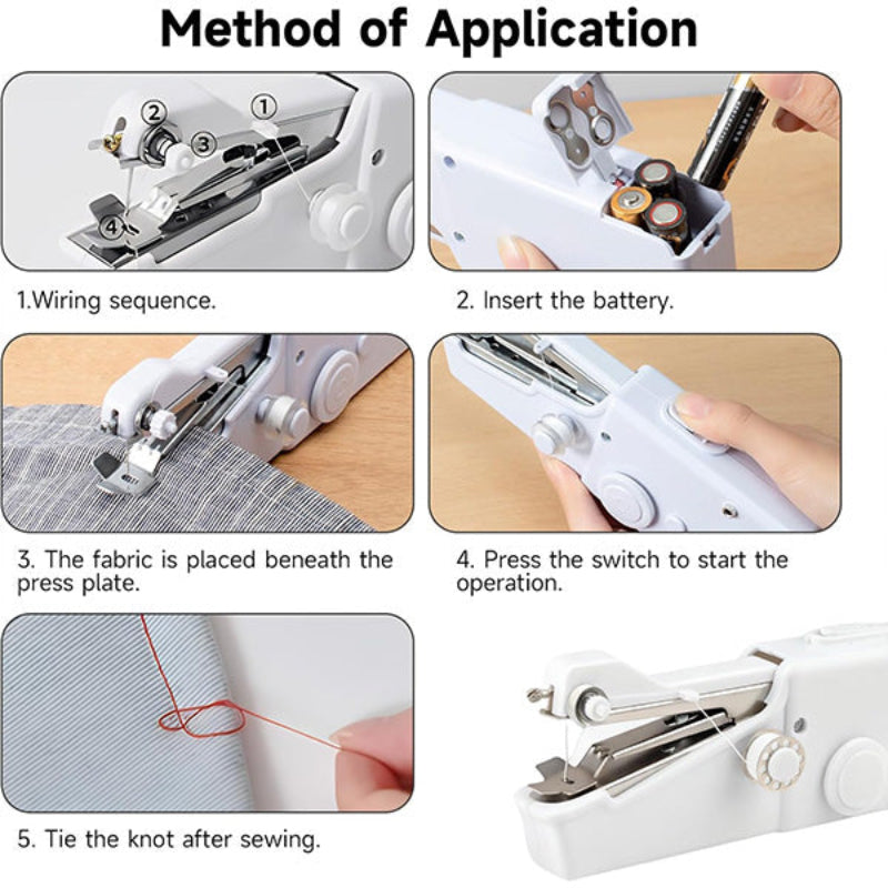 Globetrek° SewingMachine: Handheld Compact Draagbare Mini Naaimachine