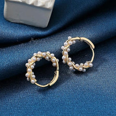 Jewelance™ TwistedEarrings 1+1 GRATIS: Elegante Gedraaide Hoepel Parels Mode Oorbellen