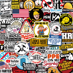 FunnyStickers: Grappige Blauwe Kraag Waterdichte Stickers Pakket