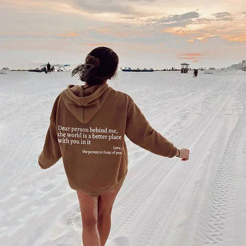 Icone™ DearHoodie: Hoodie Met Voor En Achterkant Opdruk Bericht