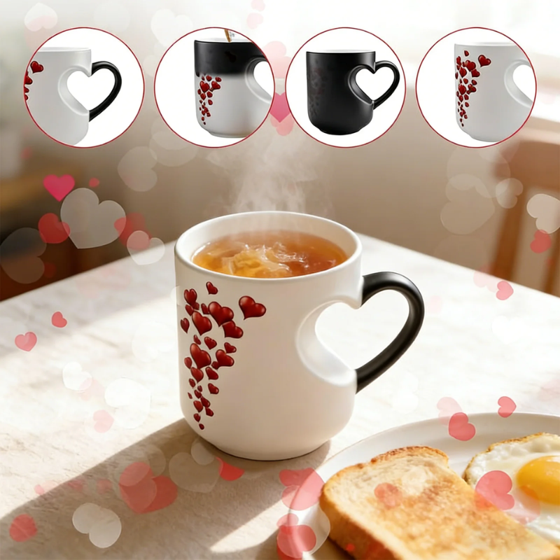 Globetrek° HeartMug: Kleurveranderende Keramische Thermochromische Hartmok