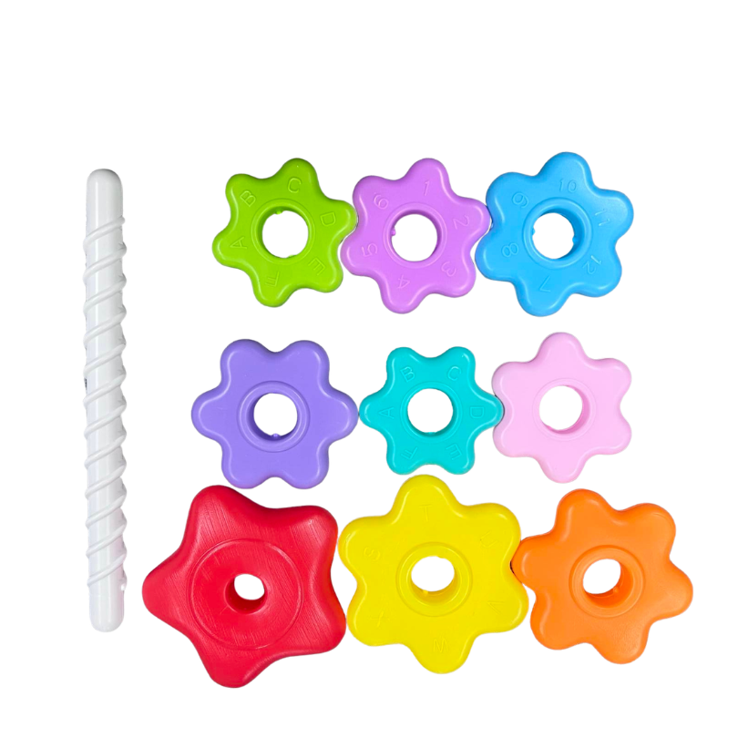 Kletshuts™ StackingToy: Regenboog Toren Wiel Stapelen Speelgoed Zintuiglijk Leren