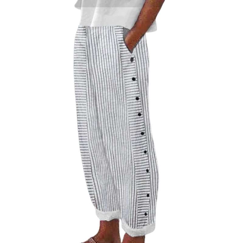 Icone™ StripePants: Comfortabele Mode Stripe Broek Met Zakken