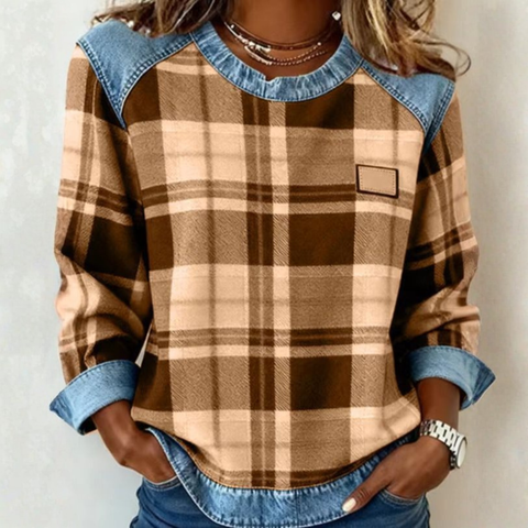 Icone™ PlaidBlouse: Tijdloos Stijlvolle Toevallig Vintage Plaid Bloes