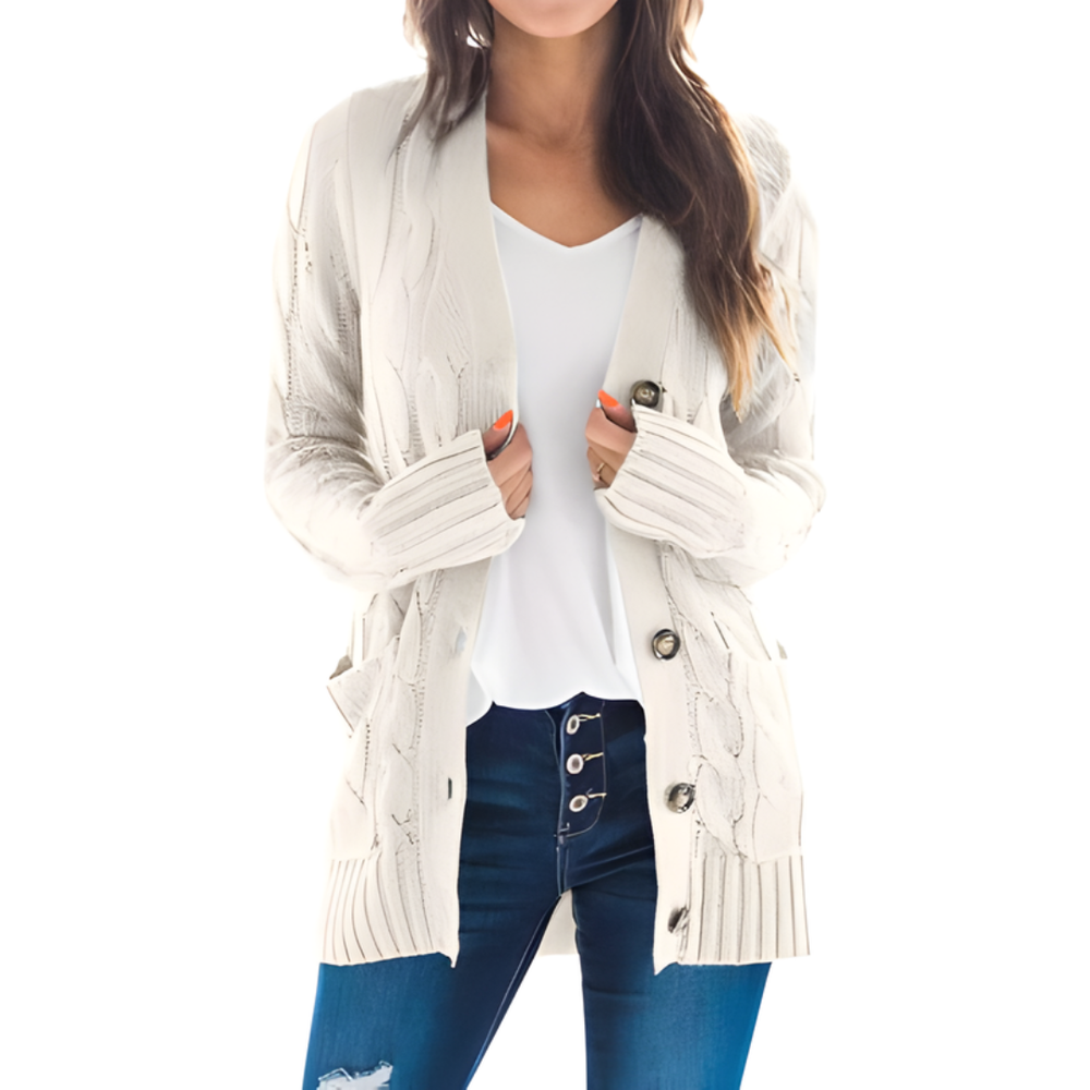 Icone™ KnittedCardigan: Dames Gezellig Lang Gebreid Vest
