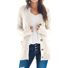 Icone™ KnittedCardigan: Dames Gezellig Lang Gebreid Vest