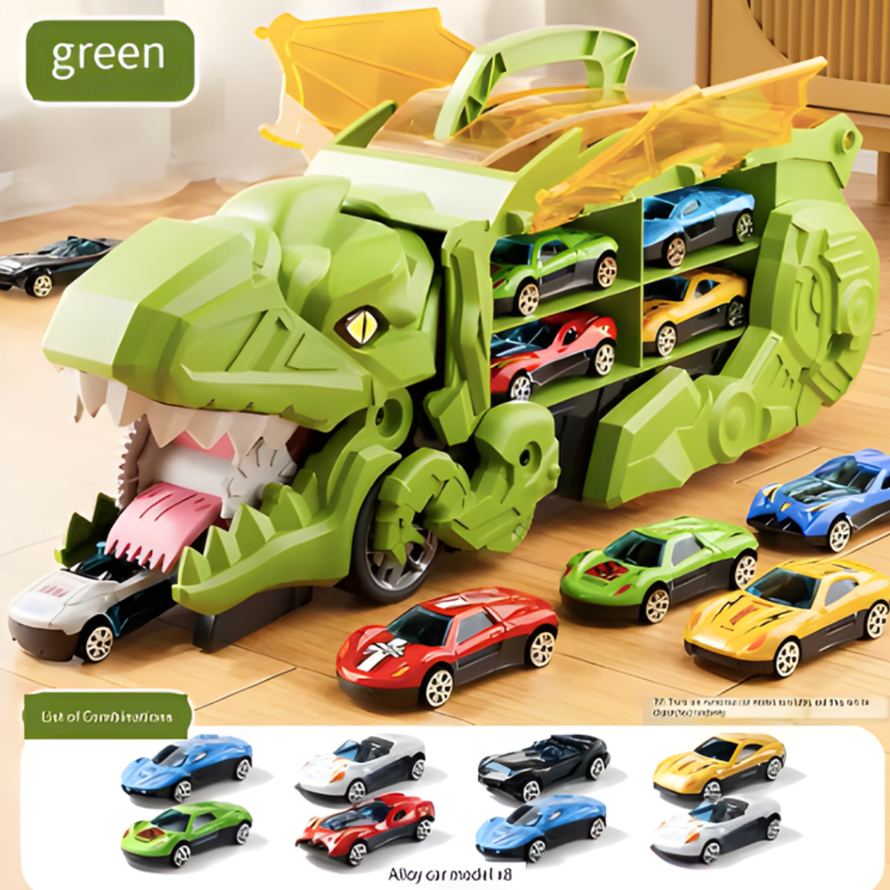 Kletshuts™ DinoPlayset: Dino Slikken Voertuig Spoor Auto Kinderen Spelen Set