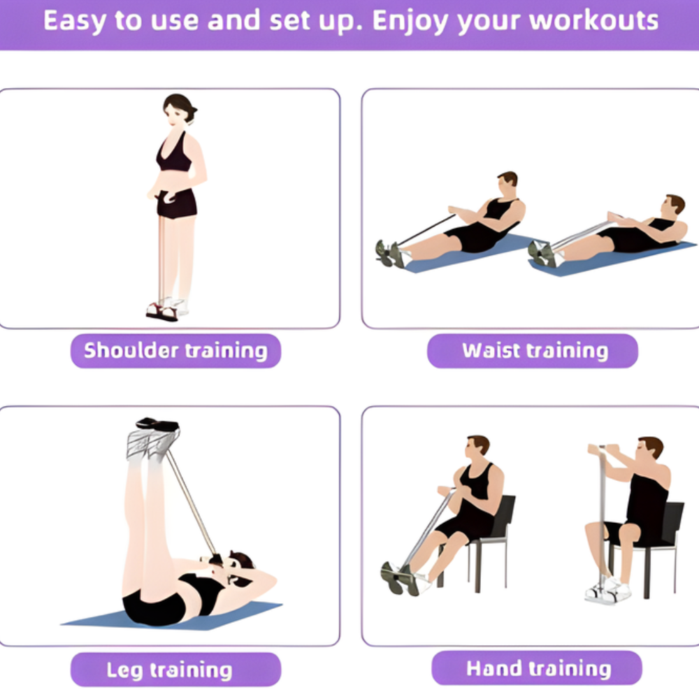 BandTrainer 1+1 GRATIS: Elastisch Eenvoudig-Naar-Meenemen Fitheid Pedaal Band Dresseur