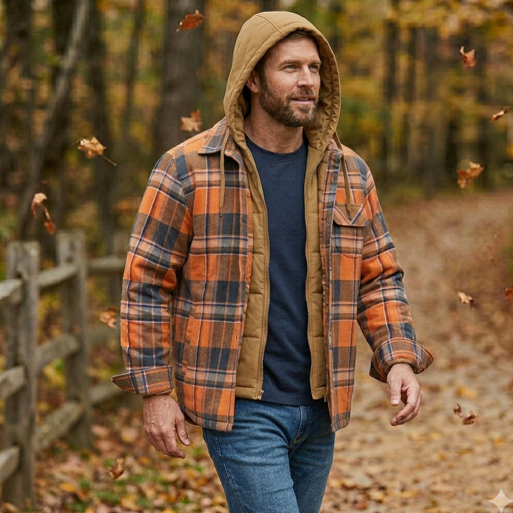 Icone™ CheckeredJacket: Winter Capuchon Toevallig Geruite Jasje