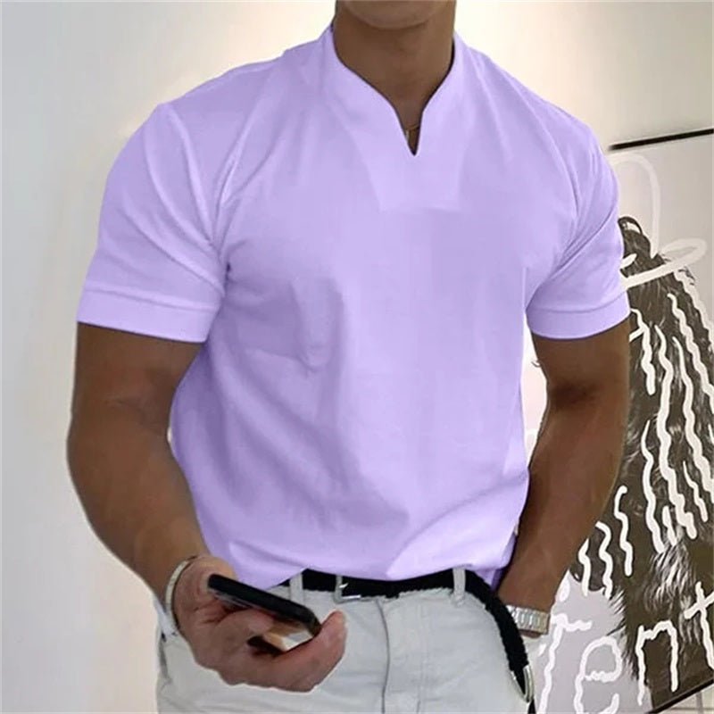 Icone™ MensShirt: Korte Mouw V-Hals Ontwerp Heren T-shirt