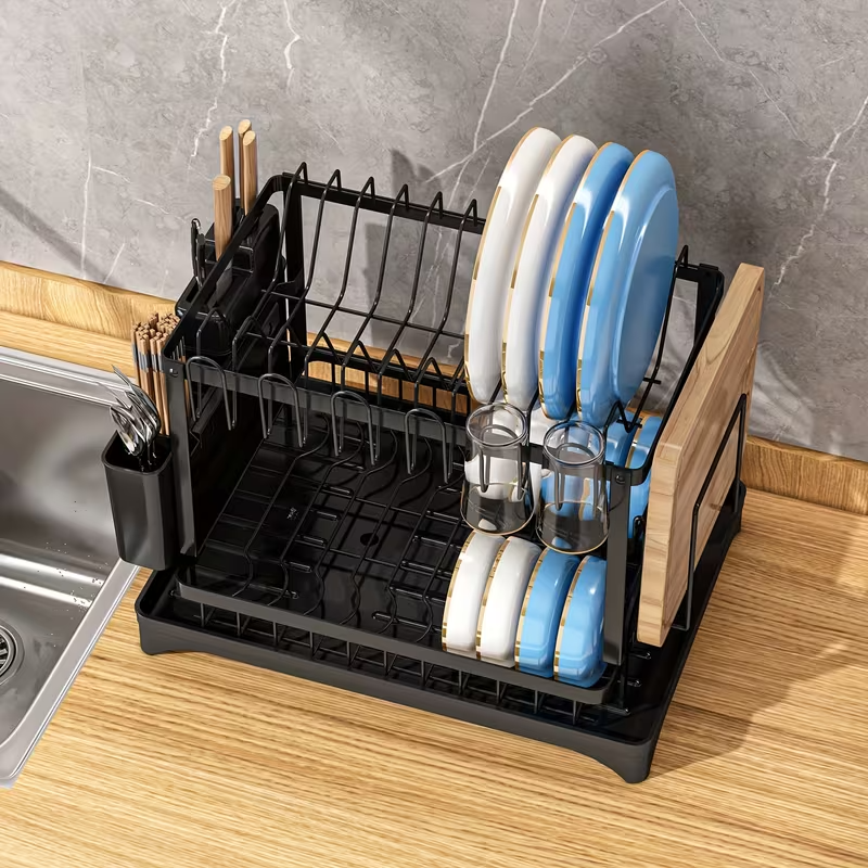 Globetrek° DishDrainer: Multi-Level Ruimtebesparende Keuken Afdruiprek Organizer