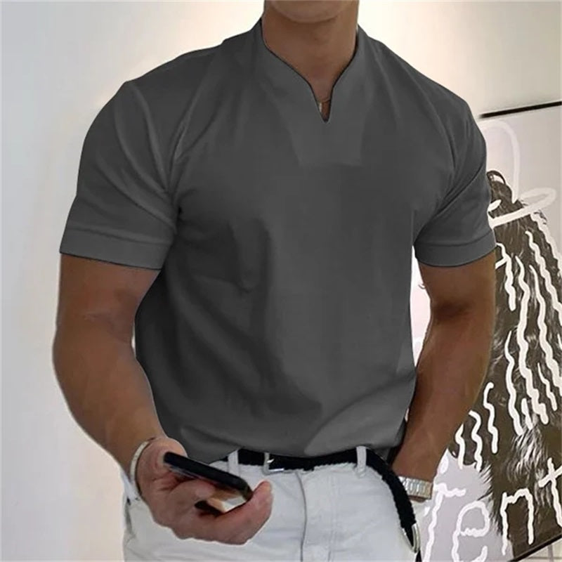Icone™ MensShirt: Korte Mouw V-Hals Ontwerp Heren T-shirt