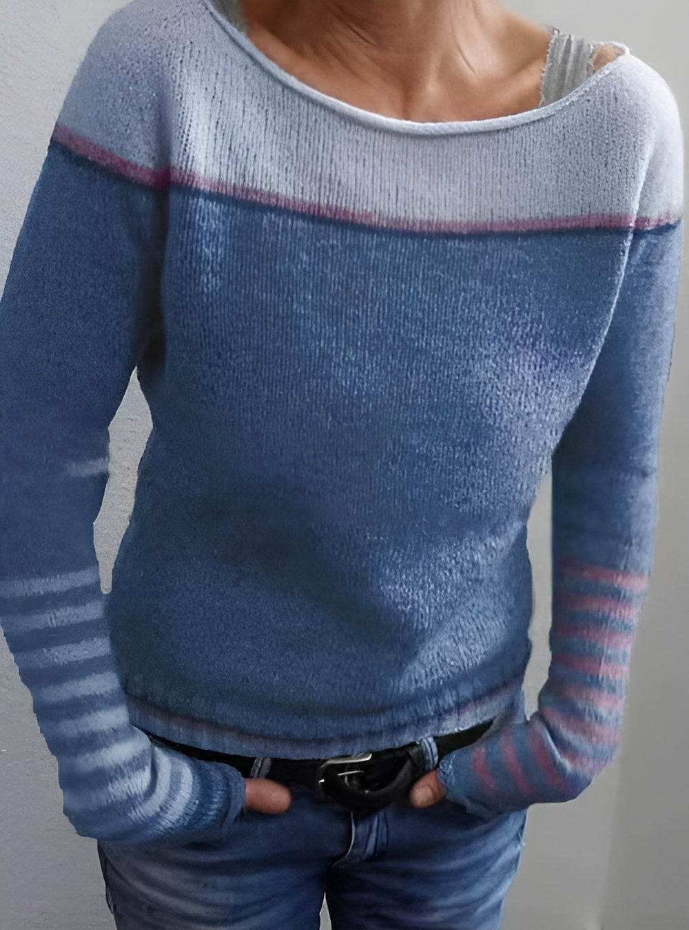 Icone™ CozyStripe - Stijlvol Tijdloos Patroon Ontspannen Pasvorm Gezellige Gestreepte Trui