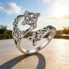 Jewelance™ KnotRing 1+1 GRATIS: Vintage-geïnspireerde Verstelbare Minimalistische Keltische Knoopring