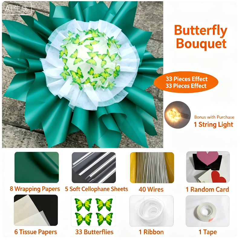 ButterflyBouquet™ - DIY Handgemaakte Bloemen Vlinder Boeket Knutsel