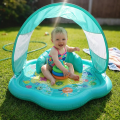 Kletshuts™ WaterMat - Opblaasbare Baby Plons Speelmat Met Luifel