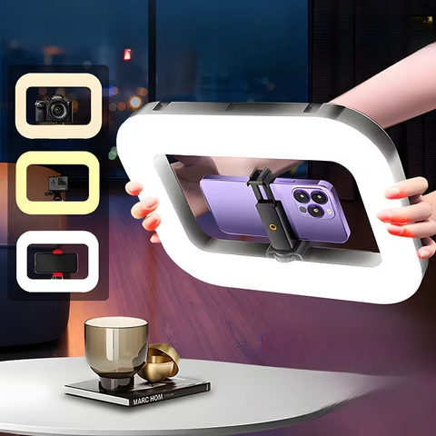 Ledsen™ StudioLight: Verstelbare Rechthoekige LED Studio Licht Met Telefoonhouder