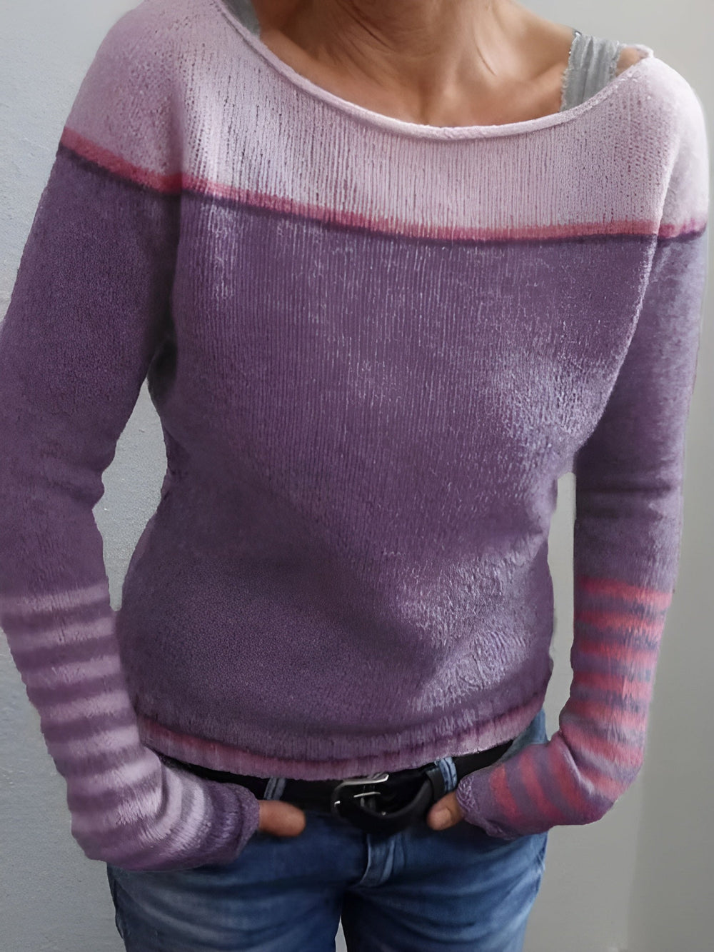 Icone™ CozyStripe - Stijlvol Tijdloos Patroon Ontspannen Pasvorm Gezellige Gestreepte Trui