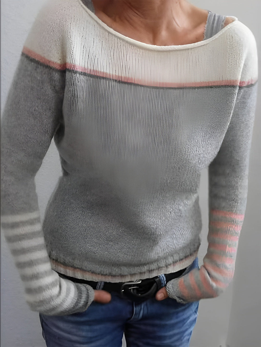 Icone™ CozyStripe - Stijlvol Tijdloos Patroon Ontspannen Pasvorm Gezellige Gestreepte Trui