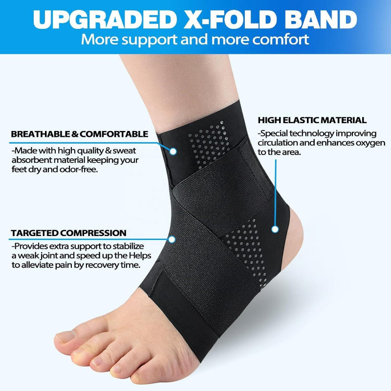 Happy™ AnkleSupport 1+1 GRATIS: Ademend Enkelcompressie Pijnverlichting Ondersteuning voor de Hele Dag