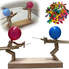 Kletshuts™ BalloonDuel: Houten Speelgoed Ballon Interactief Duel Spel Leuk Feest Spel