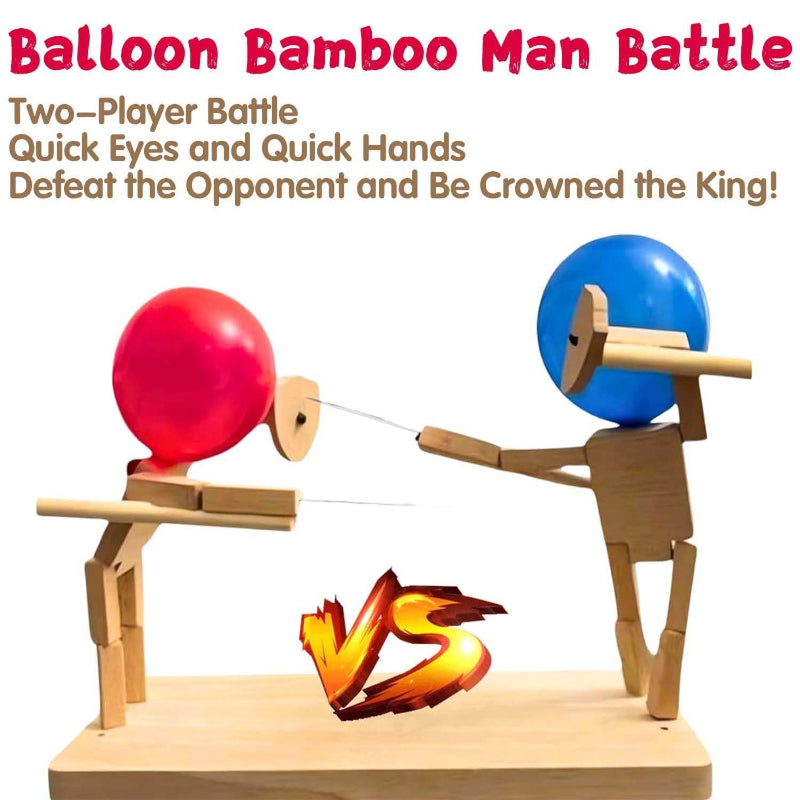 Kletshuts™ BalloonDuel: Houten Speelgoed Ballon Interactief Duel Spel Leuk Feest Spel