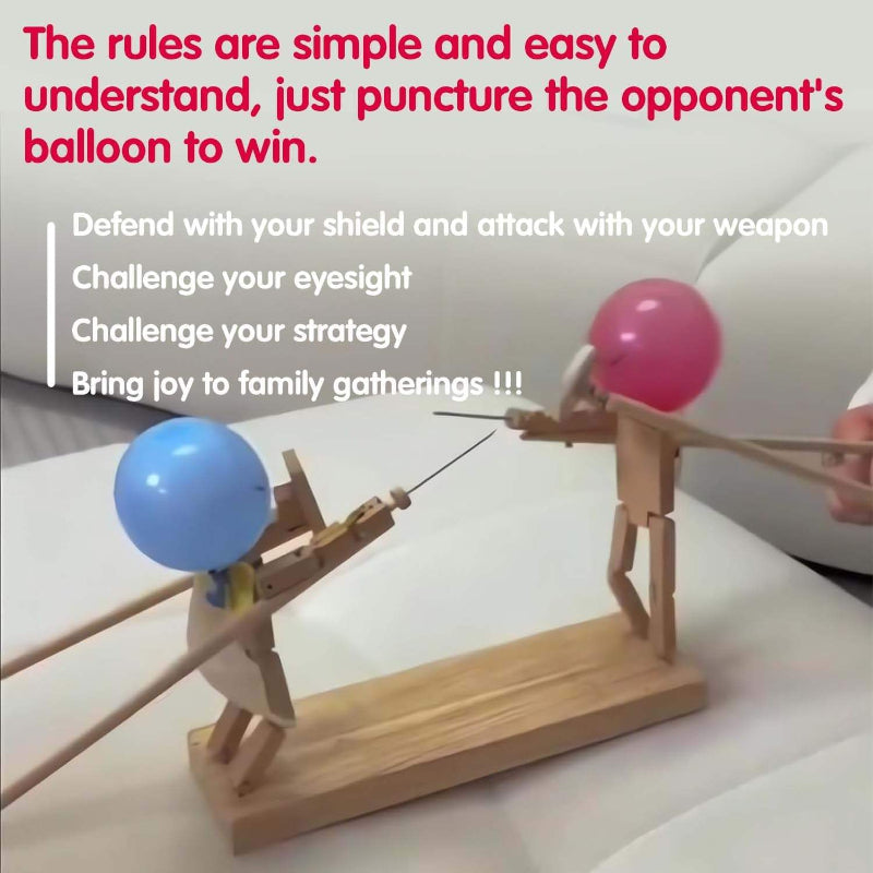 Kletshuts™ BalloonDuel: Houten Speelgoed Ballon Interactief Duel Spel Leuk Feest Spel