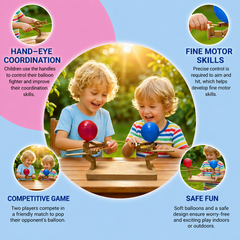 Kletshuts™ BalloonDuel: Houten Speelgoed Ballon Interactief Duel Spel Leuk Feest Spel