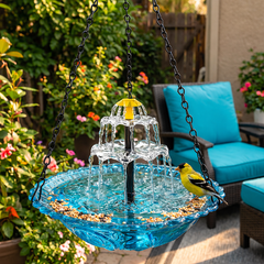 BirdbathFountain - Zonne-Energie Hangende Vogelbad Gelaagde Fontein