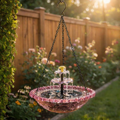 BirdbathFountain - Zonne-Energie Hangende Vogelbad Gelaagde Fontein