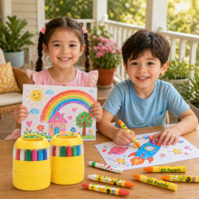 Kletshuts™ JumboCrayons: Kindvriendelijke Creatieve Gladde Kleur Jumbo Krijtjes