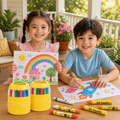 Kletshuts™ JumboCrayons: Kindvriendelijke Creatieve Gladde Kleur Jumbo Krijtjes