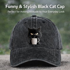 Icone™ CatCap 1+1 GRATIS: Stijlvol Casual Zwarte Baseball Speelse Kat Cap Ontwerp