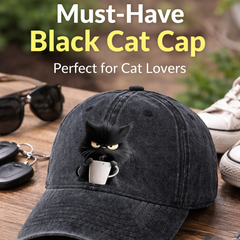 Icone™ CatCap 1+1 GRATIS: Stijlvol Casual Zwarte Baseball Speelse Kat Cap Ontwerp