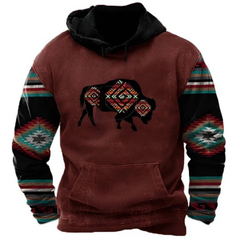 Icone™ WesternHoodie: Stijlvolle Vintage Losse Pasvorm Comfortabele Western Hoodie