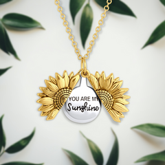 Jewelance™ SunflowerNecklace: "Jij Bent Mijn Zonnestraal" Zonnebloem Bedeltje Ketting