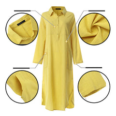 Icone™ ShirtDress: Soepelvallend Overhemd Zijsplit Jurk