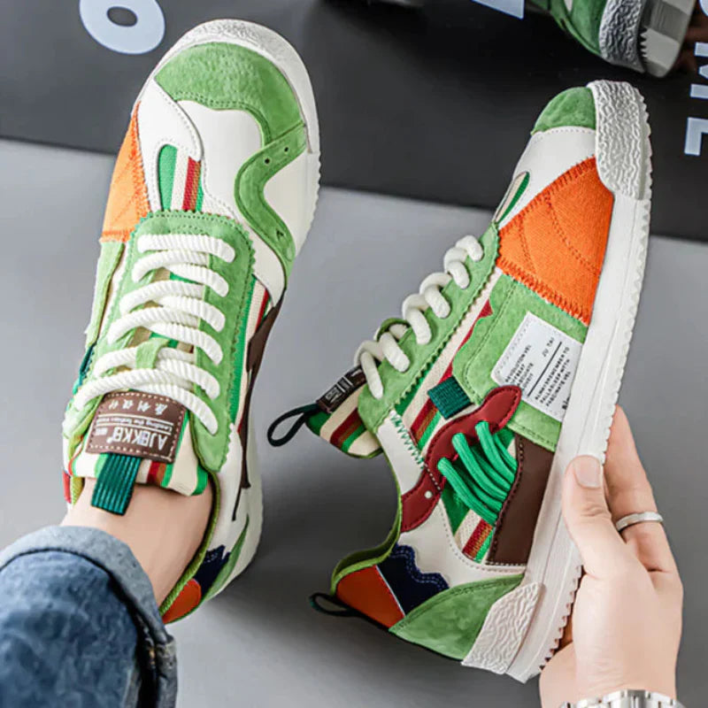 Happy™ PatchworkShoes: Mannen Stijlvolle Straatkleding Lapwerk Schoenen