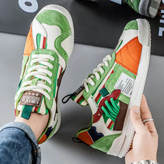 Happy™ PatchworkShoes: Mannen Stijlvolle Straatkleding Lapwerk Schoenen