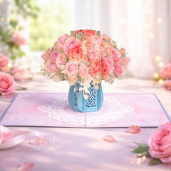 FlowerCard 1+1 GRATIS - 3D Pop Up Bloemenboeket Speciale Wenskaart