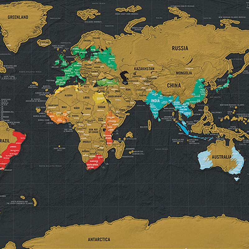 ExploreMap 1+1 GRATIS - Kraskaart Wereld Reis Tracker Display Kaart