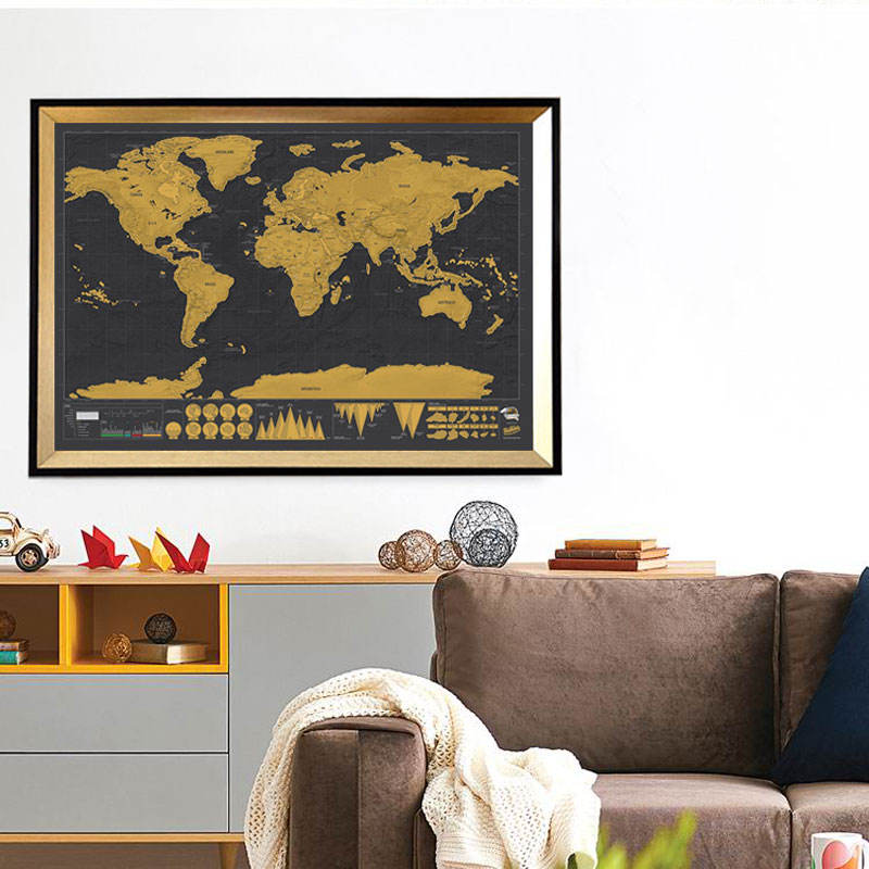 ExploreMap 1+1 GRATIS - Kraskaart Wereld Reis Tracker Display Kaart