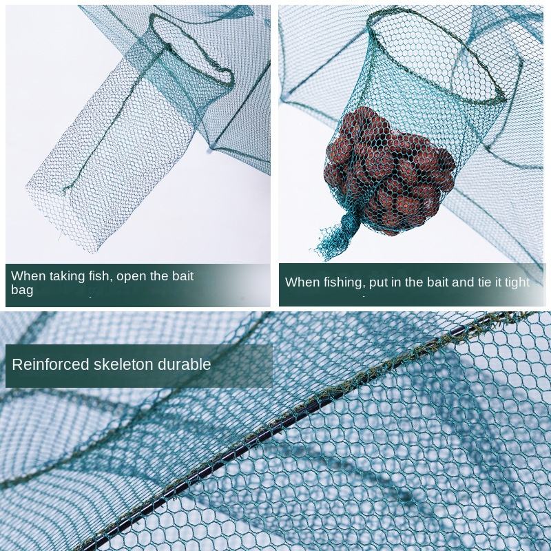 FishTrap - Draagbaar Eenvoudige Installatie Meerdere Toegang Opvouwbaar Vissen Netto Val