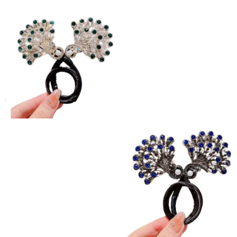 Rose® HairTie 1+1 GRATIS: Stijlvolle Haartie Elegante Vintage Kristallen Paardenstaart Draai-Houder